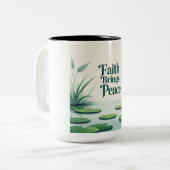 Faith Brings Peace Zweifarbige Tasse (Vorderseite Links)