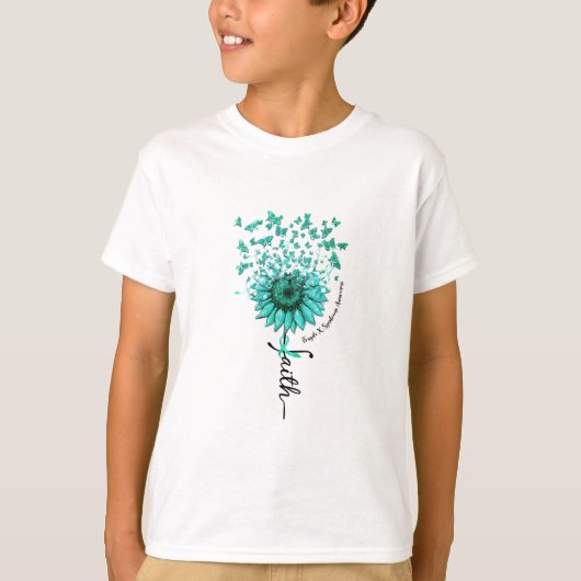 Faith Butterfly Fragile X Syndrome Awareness T-Shirt (Vorderseite)