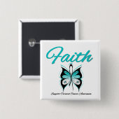 Faith Butterfly of Cervical Cancer Faith Button (Vorne & Hinten)