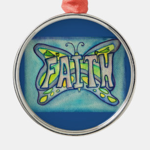 Faith Butterfly Word Geschenk Urlaub Ornament Aus Metall