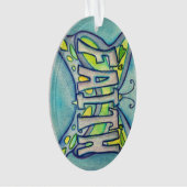 Faith Butterfly Word Kunstschenk für Ausflüge Ornament (Vorderseite)
