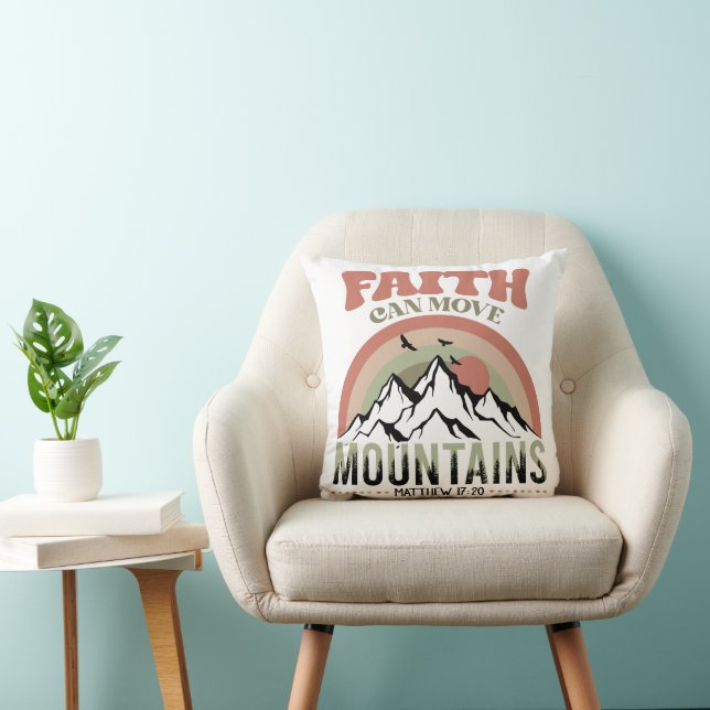 Faith Can Move Mountain Retro Kissen (Stuhl )