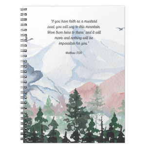 Faith Can Move Mountains Bible Vers Notebook Notizblock