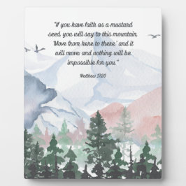 Faith Can Move Mountains Bible Verse Art 8x10 Fotoplatte