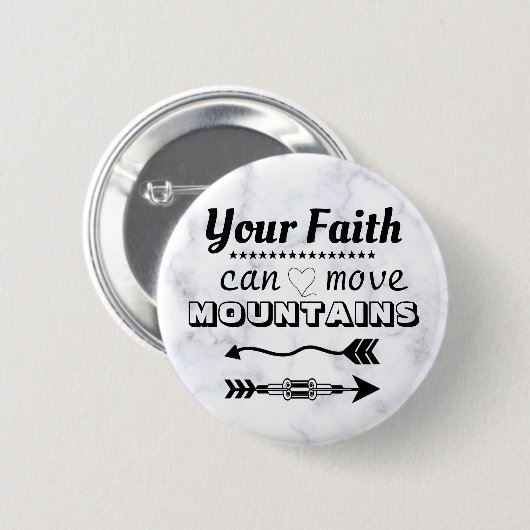 Faith Can Move Mountains Bible Verse Button Button (Vorne & Hinten)