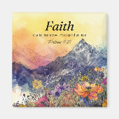 Faith Can Move Mountains" Blumenberg Magnet (Vorne)