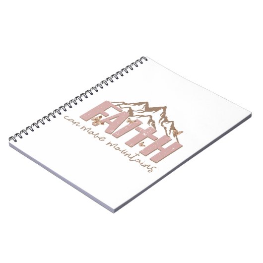 Faith Can Move Mountains Christlich Spiral Noteboo Notizblock (Linke Seite)
