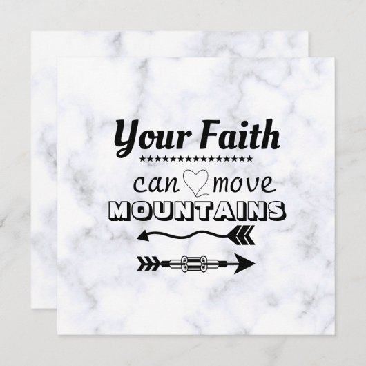 Faith Can Move Mountains Inspiration Flat Card (Vorne/Hinten)