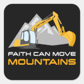 Faith Can Move Mountains - Kinder & Erwachsene Chr Quadratischer Aufkleber (Vorderseite)