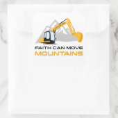 Faith Can Move Mountains - Kinder & Erwachsene Chr Quadratischer Aufkleber (Tasche)