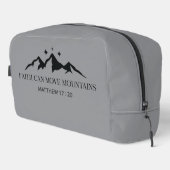 Faith can move mountains.” — Matthew 17:20 Waschbeutel (Rechte Ecke)