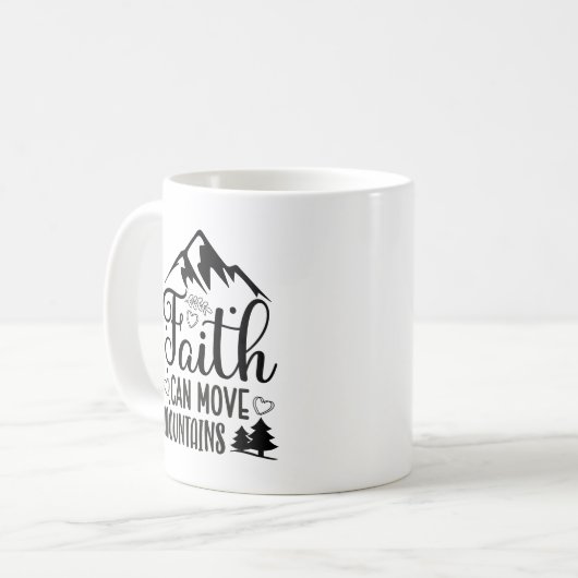 Faith Can Move Mountains Scripting Personalisiert Kaffeetasse (Vorderseite Links)