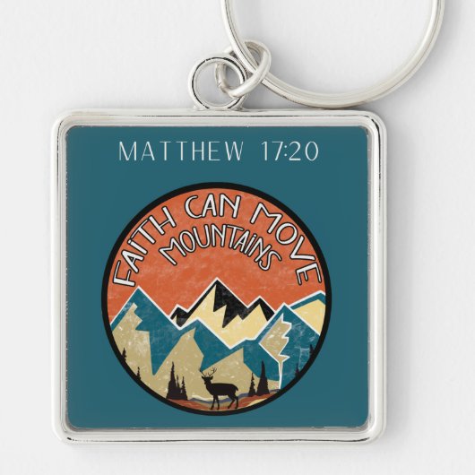 Faith Can Move Mountains Scripting Square Schlüsse Schlüsselanhänger (Vorne)