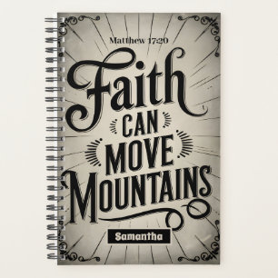 Faith Can Move Mountains Vintag Christlich Planer
