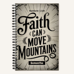 Faith Can Move Mountains Vintages Christliches Jou Notizblock