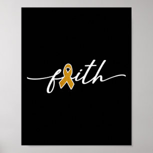 Faith Childhood Cancer Awareness Gold Ribbon Kampf Poster