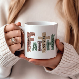 Faith Christlich Cross Bible Verse Kaffeetasse