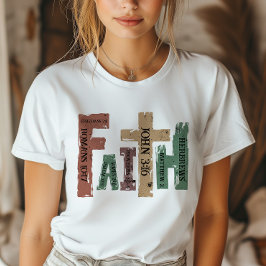 Faith Christlich Cross Bible Verse T-Shirt
