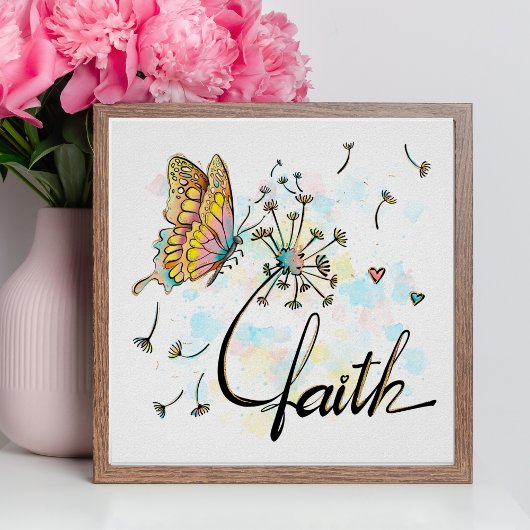 Faith Christlich Religious Butterfly Dandelion Poster