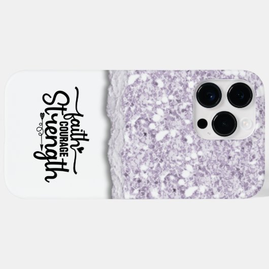 Faith Courength Strength Calligraphy Script Quote Case-Mate iPhone Hülle (Rückseite (Horizontal))