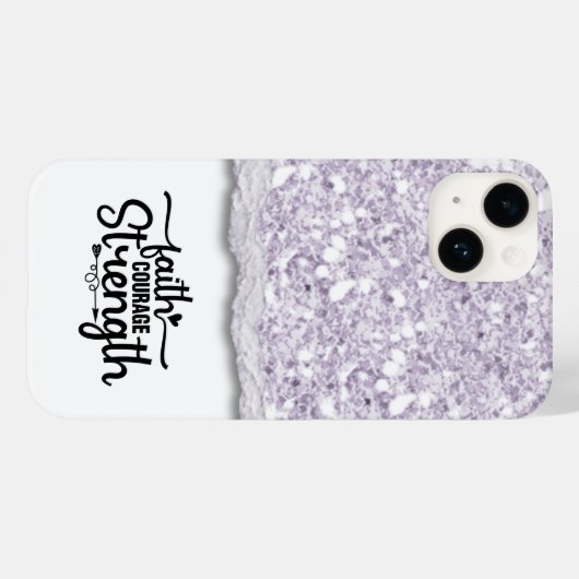 Faith Courength Strength Calligraphy Script Quote Case-Mate iPhone Hülle (Rückseite (Horizontal))