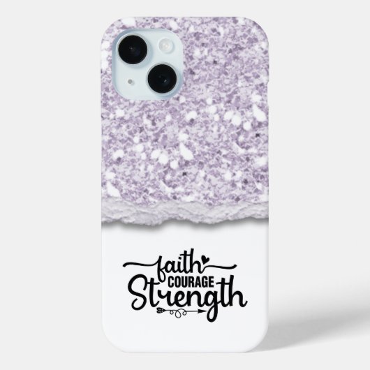 Faith Courength Strength Calligraphy Script Quote Case-Mate iPhone Hülle (Rückseite)