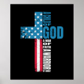 Faith Cross American Flag Christ Jesus Poster (Vorne)
