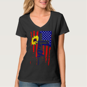 Faith Cross American Flag Christ Jesus Religious C T-Shirt