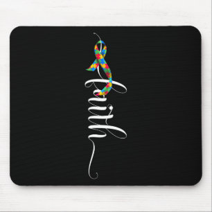 Faith Cross Autismus Awareness Ribbon Puzzleteile Mousepad