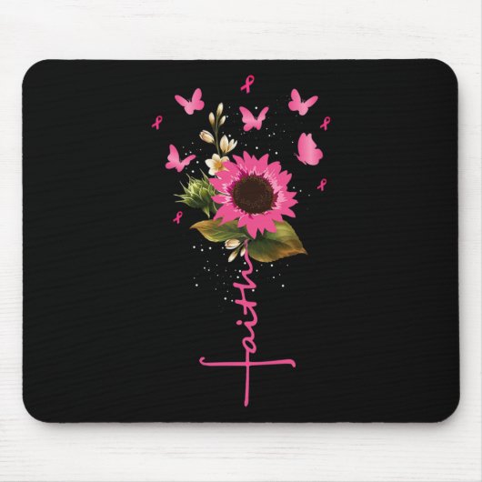 Faith Cross Breast Cancer Awareness Christlich Gif Mousepad (Vorne)
