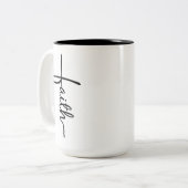 Faith Cross Coffee Mug Zweifarbige Tasse (Vorderseite Links)