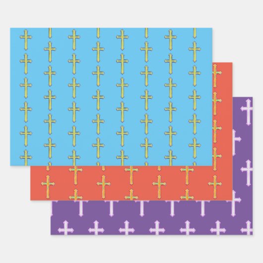 Faith Cross farbenfrohe Wrapping Craft Papier (Set)