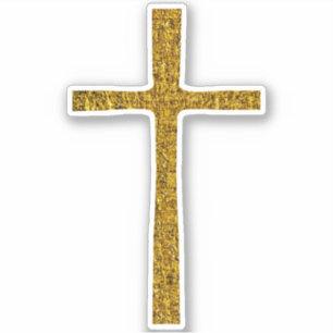 Faith Cross Gold Aufkleber