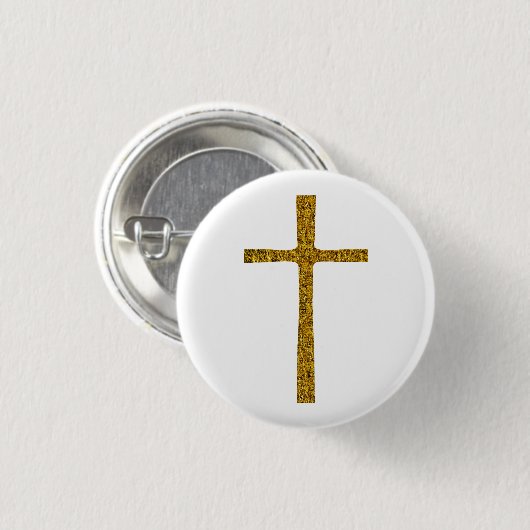 Faith Cross Gold Button (Vorne & Hinten)
