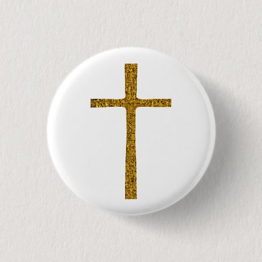 Faith Cross Gold Button (Vorderseite)