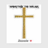 Faith Cross Gold - Zu tragen lohnt Aufkleber (Blatt)