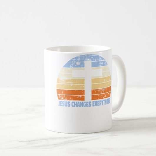 Faith Cross Jesus Changes Everything Christian Kaffeetasse (VorderseiteRechts)