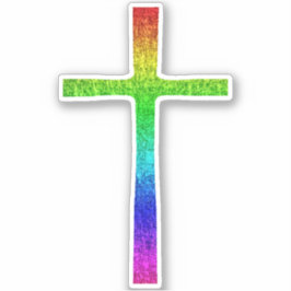 Faith Cross Rainbow Aufkleber