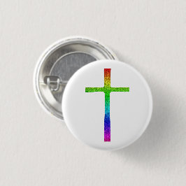 Faith Cross Rainbow Button