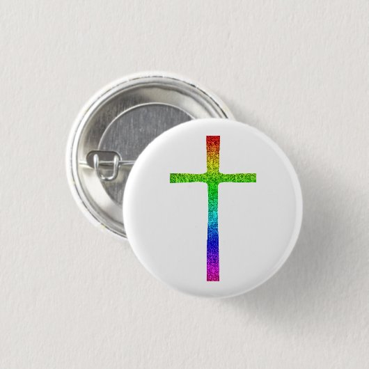 Faith Cross Rainbow Button (Vorne & Hinten)