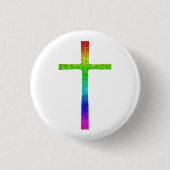 Faith Cross Rainbow Button (Vorderseite)