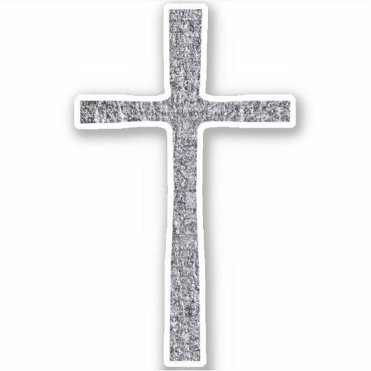 Faith Cross Silver Aufkleber (Vorderseite)