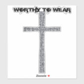 Faith Cross Silver - Worthy to Wear Aufkleber (Blatt)