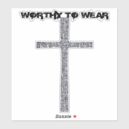 Faith Cross Silver - Worthy to Wear Aufkleber
