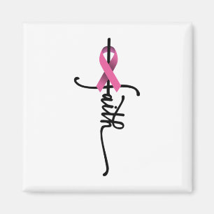Faith Cross Warrior Survivor Pink Ribbon Brust Ca Magnet