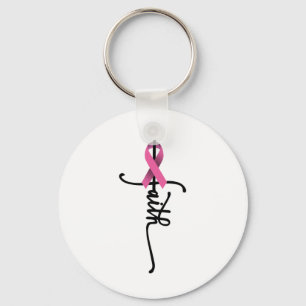 Faith Cross Warrior Survivor Pink Ribbon Brust Ca Schlüsselanhänger