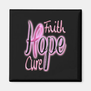 Faith Cure Hope Pink Ribbon Magnet