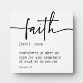 Faith Definition Hebrews 11:1 Christliches Zeichen Fotoplatte (Vorderseite)