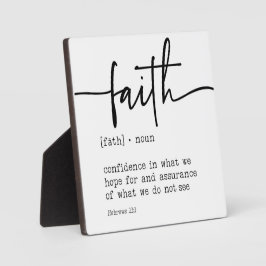 Faith Definition Hebrews 11:1 Christliches Zeichen Fotoplatte