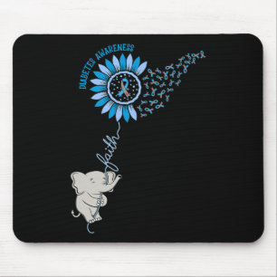 Faith Diabetes Awareness Blue Ribbon Monat Diabeti Mousepad